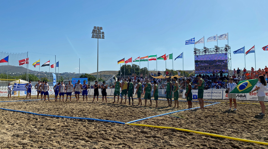 Brazil and Greece line up for their semi-final