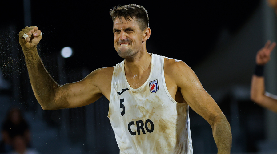 Ivan Juric celebrates Croatia's semi-final win over Greece at Greece 2022