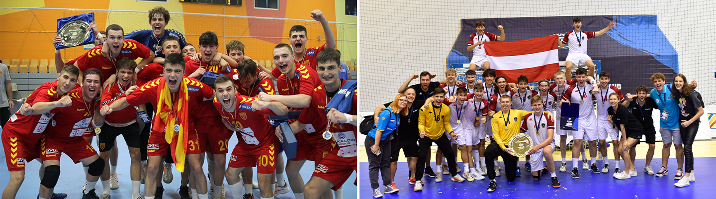 The gold medal teams of North Macedonia and Austria