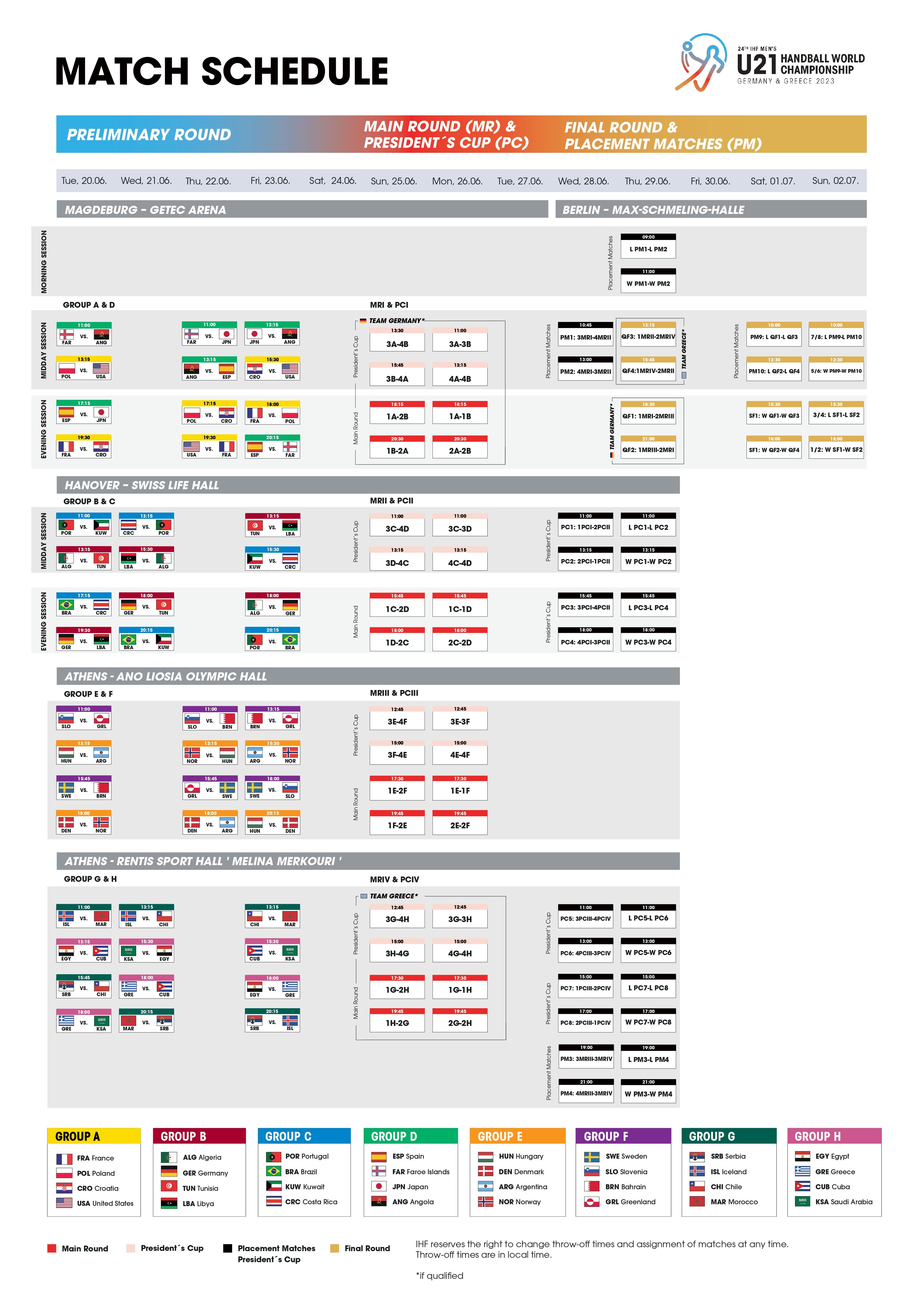 Match Schedule GERGRE2023