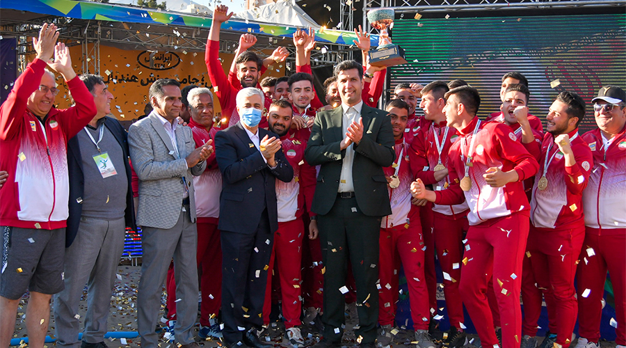 Iran men's youth team celebrating