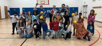 Building blocks set by Handball@School programme in Michigan, USA