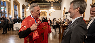 Raucous reception for World Champions Denmark