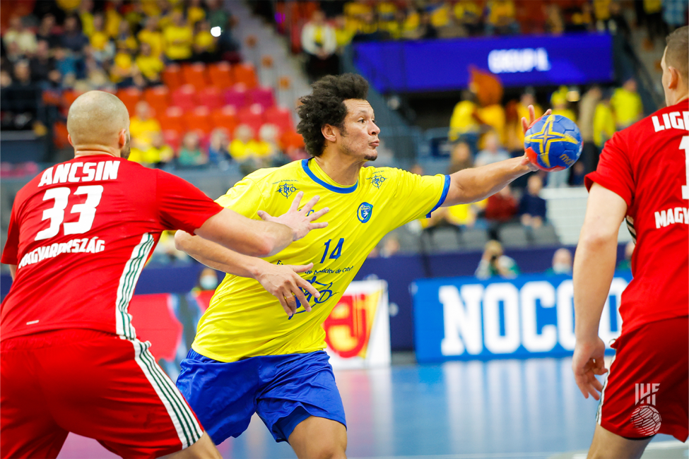 Brazil player passing the ball