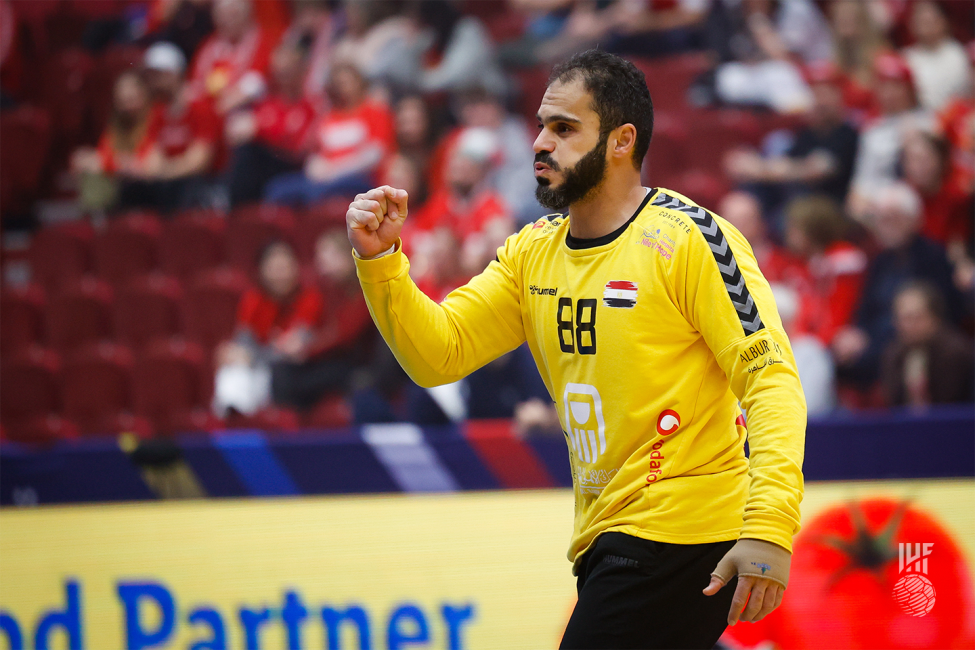 Egypt goalkeeper celebrating