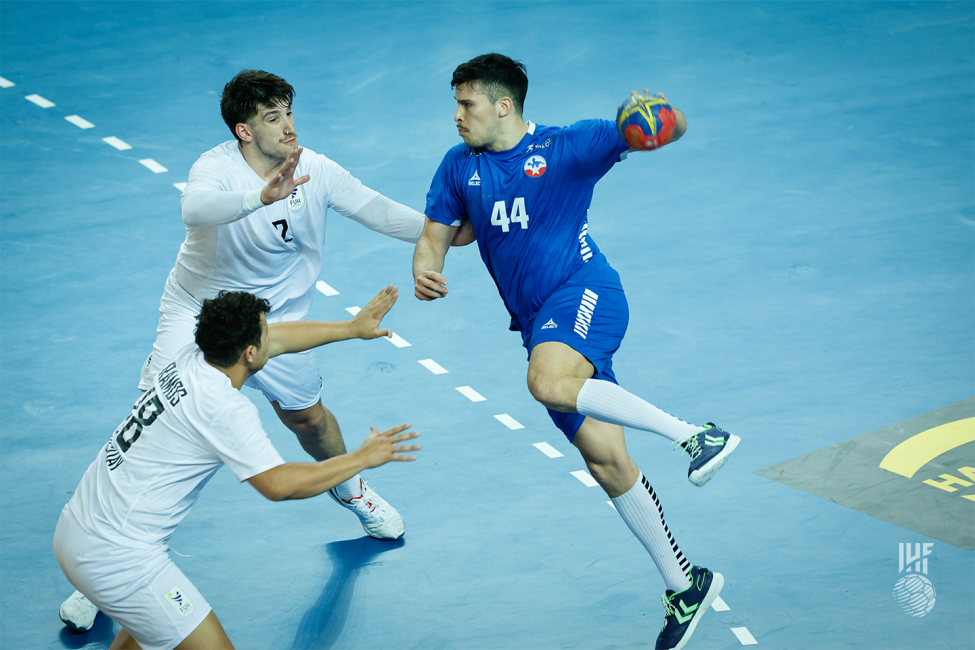 Chile player attacking