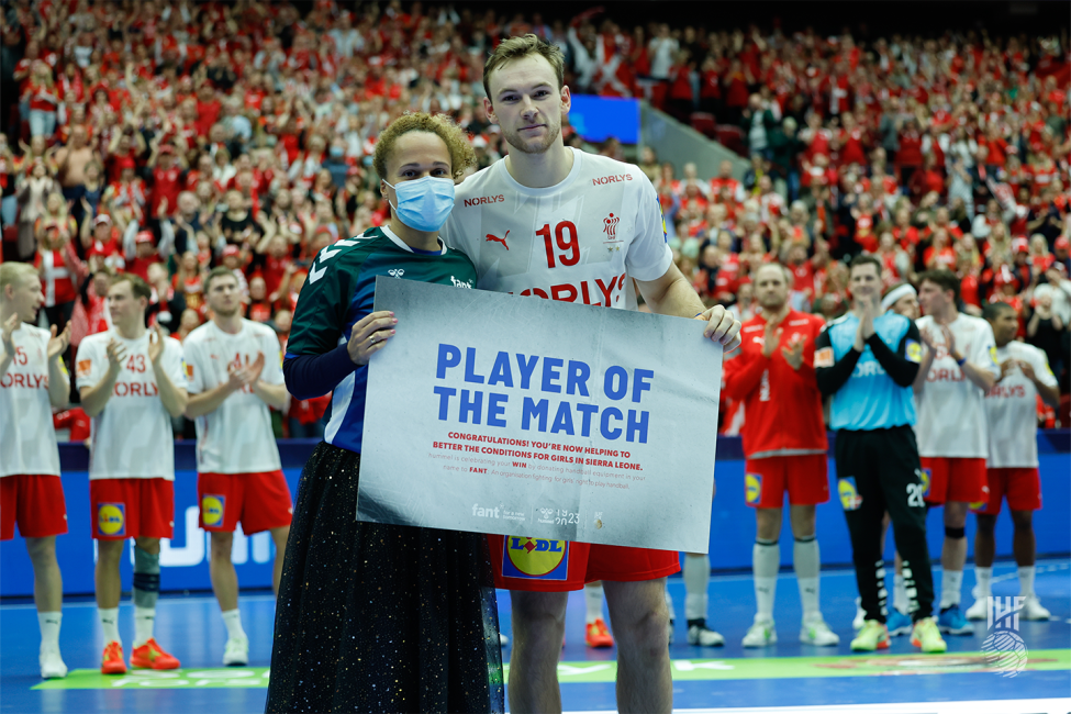 Player of the Match award to Denmark player
