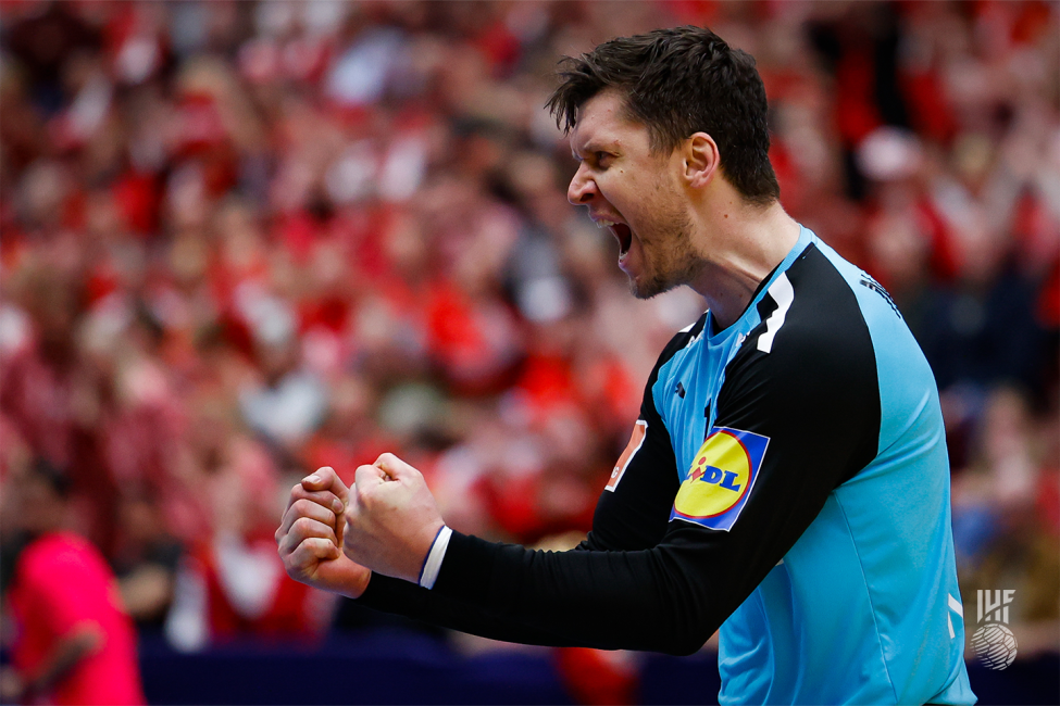 Denmark goalkeeper celebrating