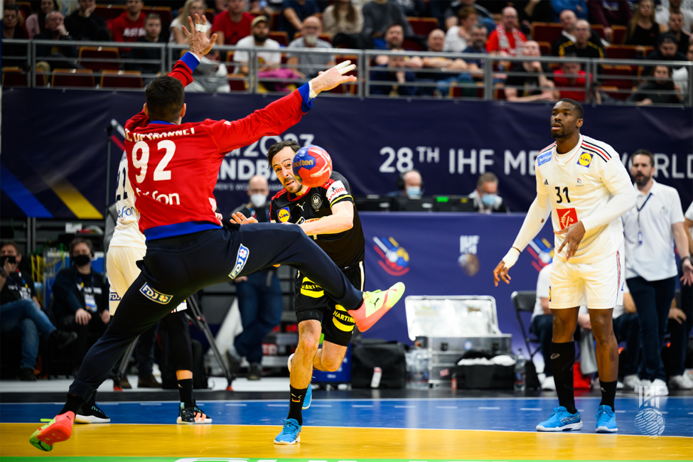 France goalkeeper trying to save a shot