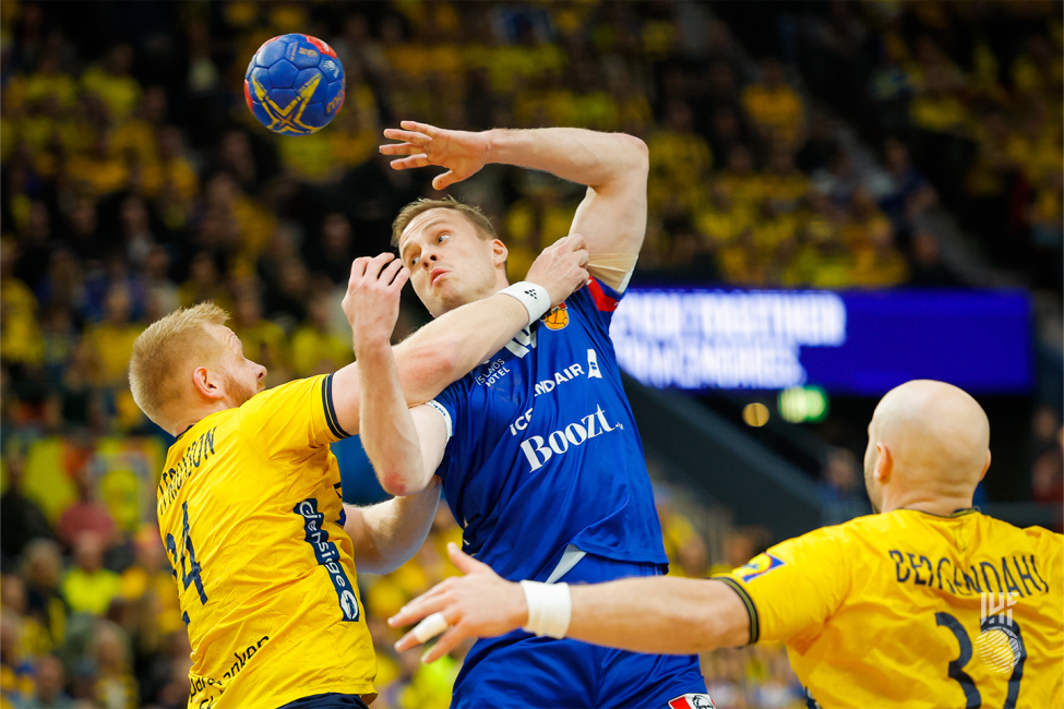 Iceland player attacking