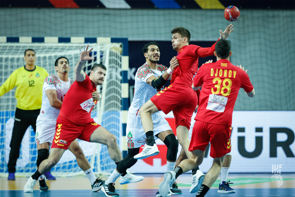 North Macedonia player attacking