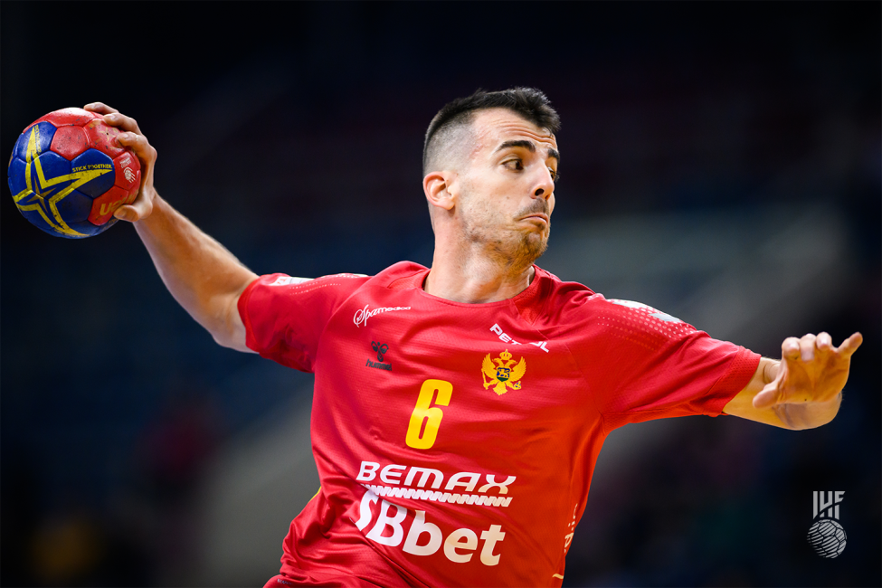 Montenegro player ready to execute a throw