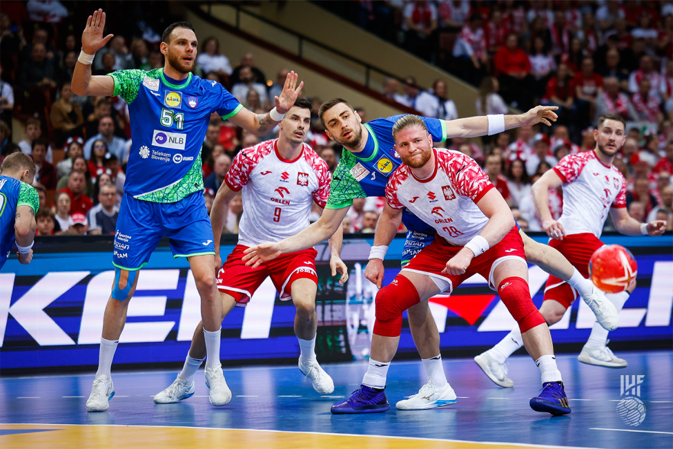 Moment of the match between Poland and Slovenia