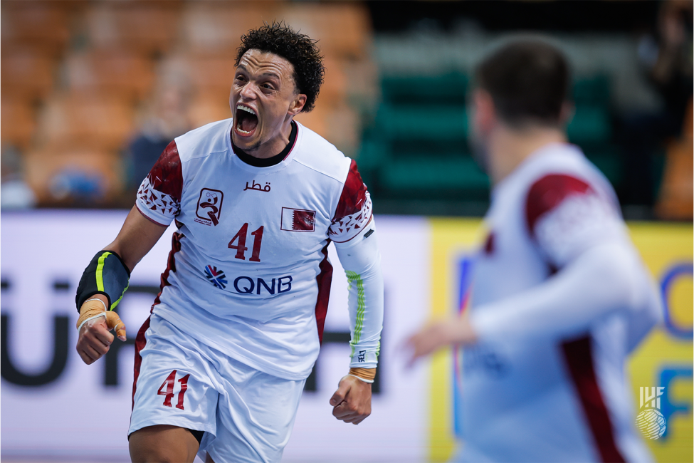 Qatar player celebrating