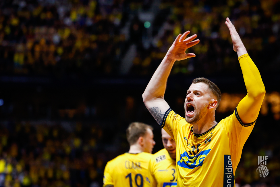 Sweden player celebrating