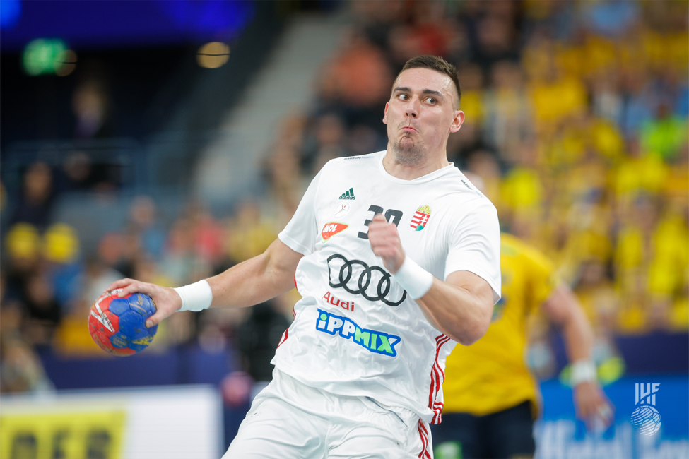 Hungary player attacking