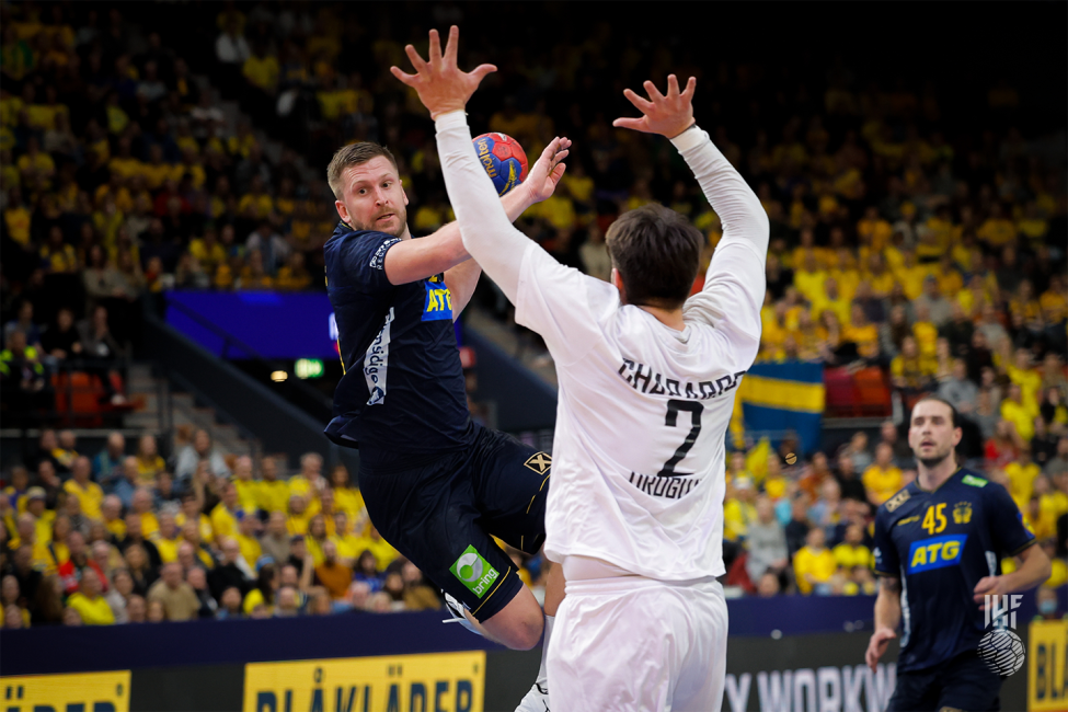 Sweden player attacking