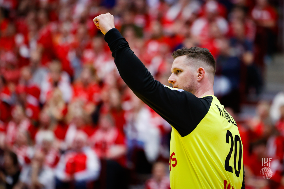 Denmark goalkeeper celebrating