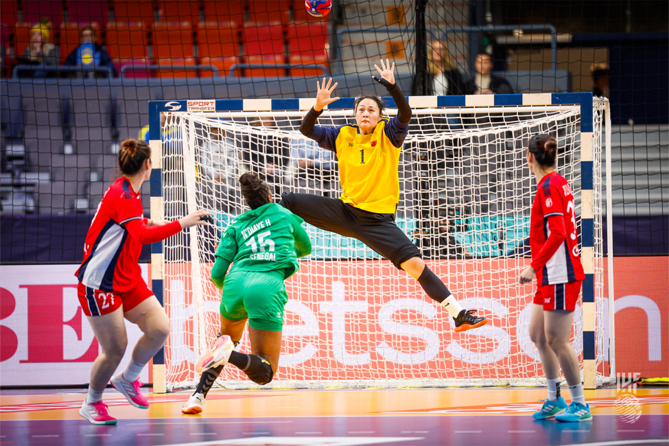 China goalkeeper jumping