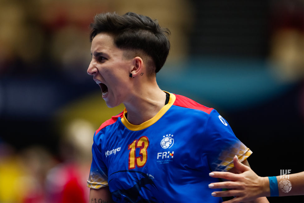 Romania player celebrating