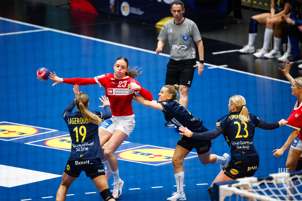 Denmark player attacking
