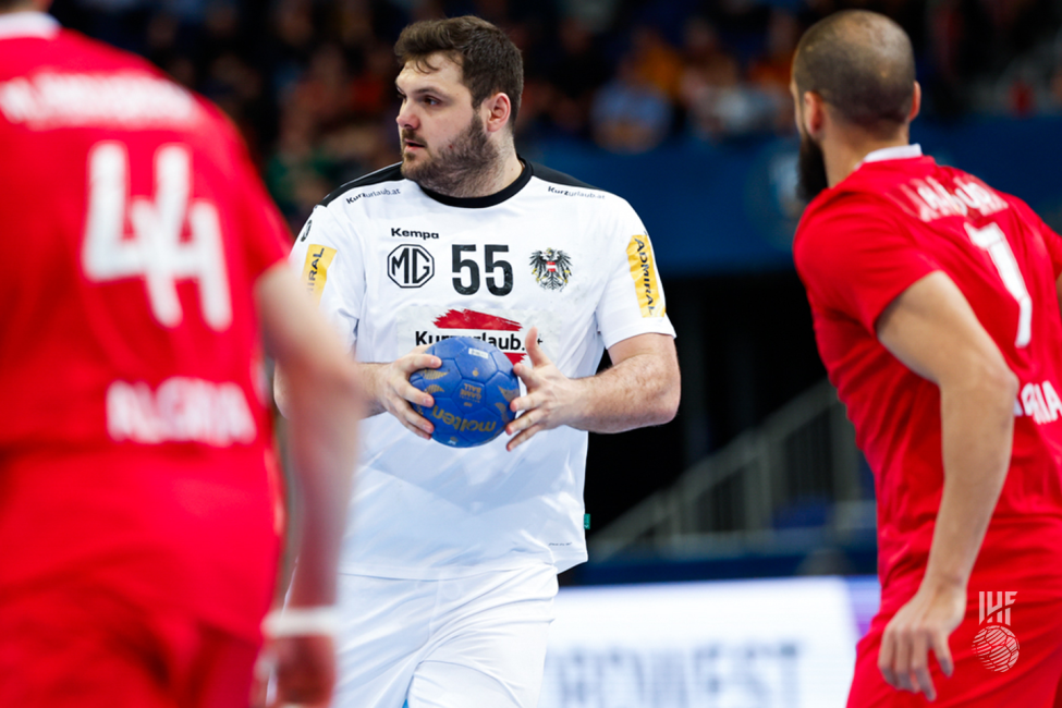 Austria player with the ball in hands