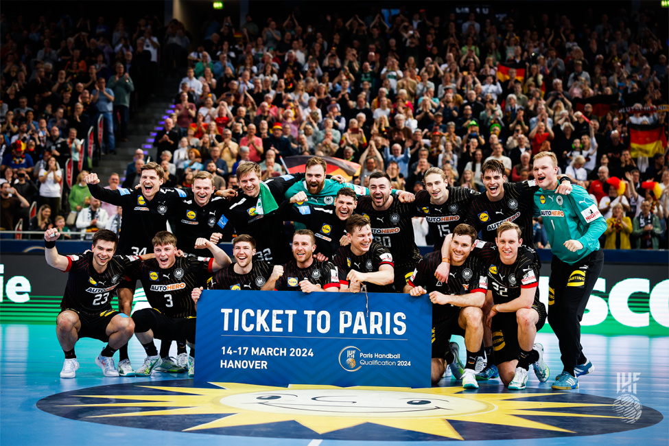 Germany team celebrating their Paris 2024 qualification