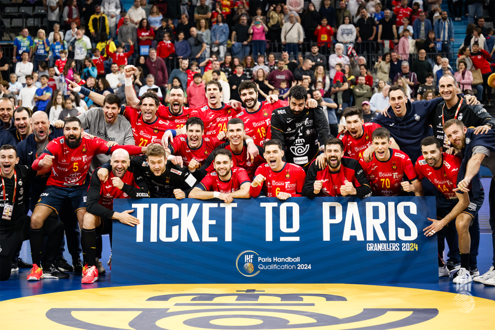 Spain celebrating their Paris 2024 qualification