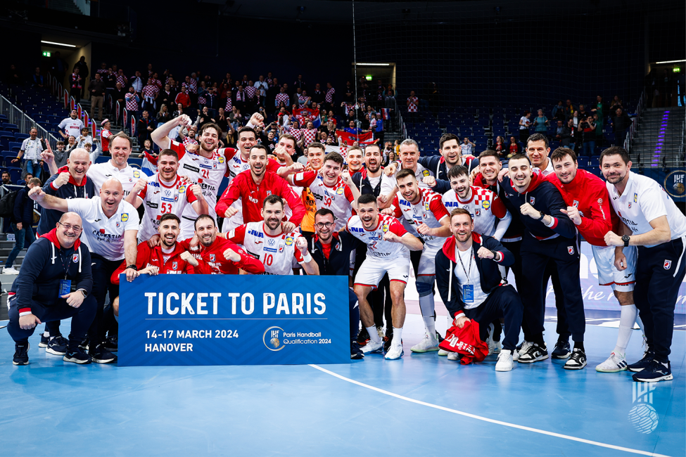 Croatia celebrating their Paris 2024 qualification