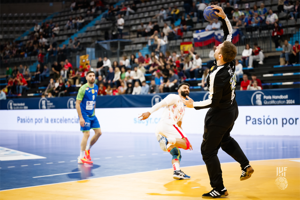 Slovenia goalkeeper saving a shot