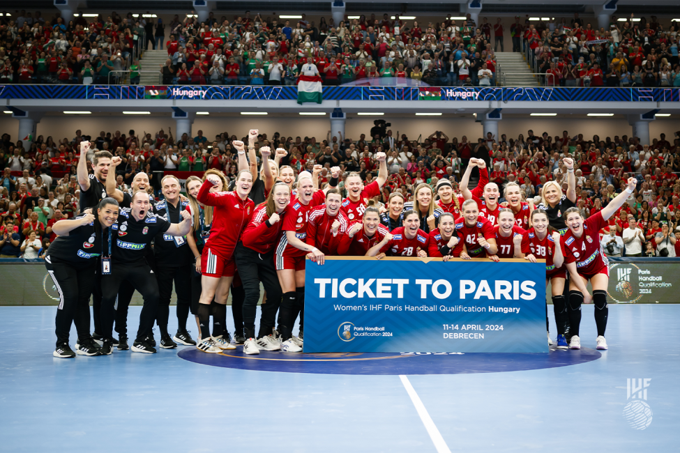 Hungary team celebrating their Paris 2024 ticket