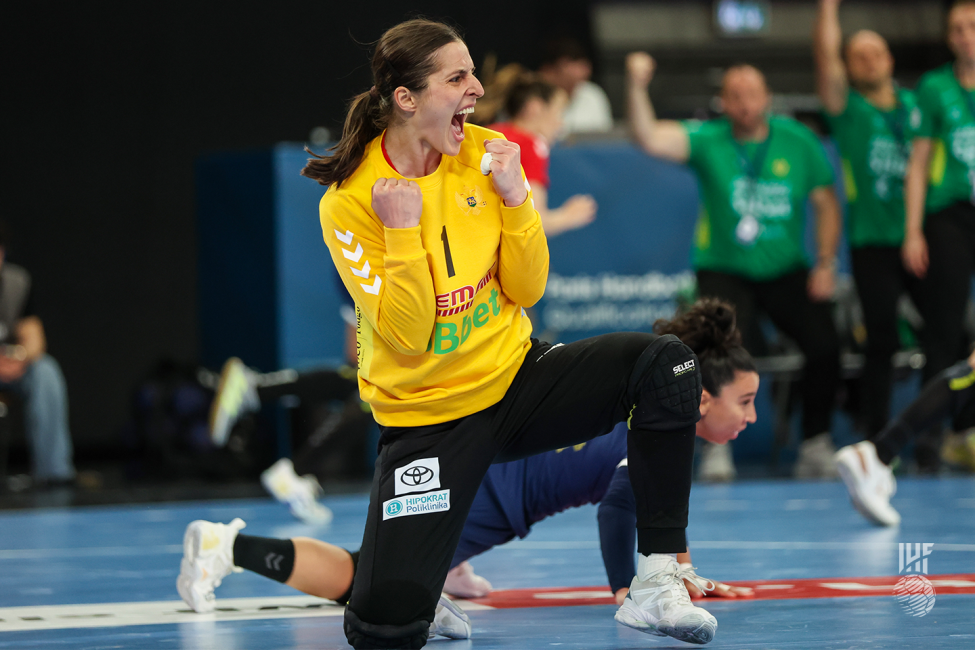 Montenegro goalkeeper celebrating