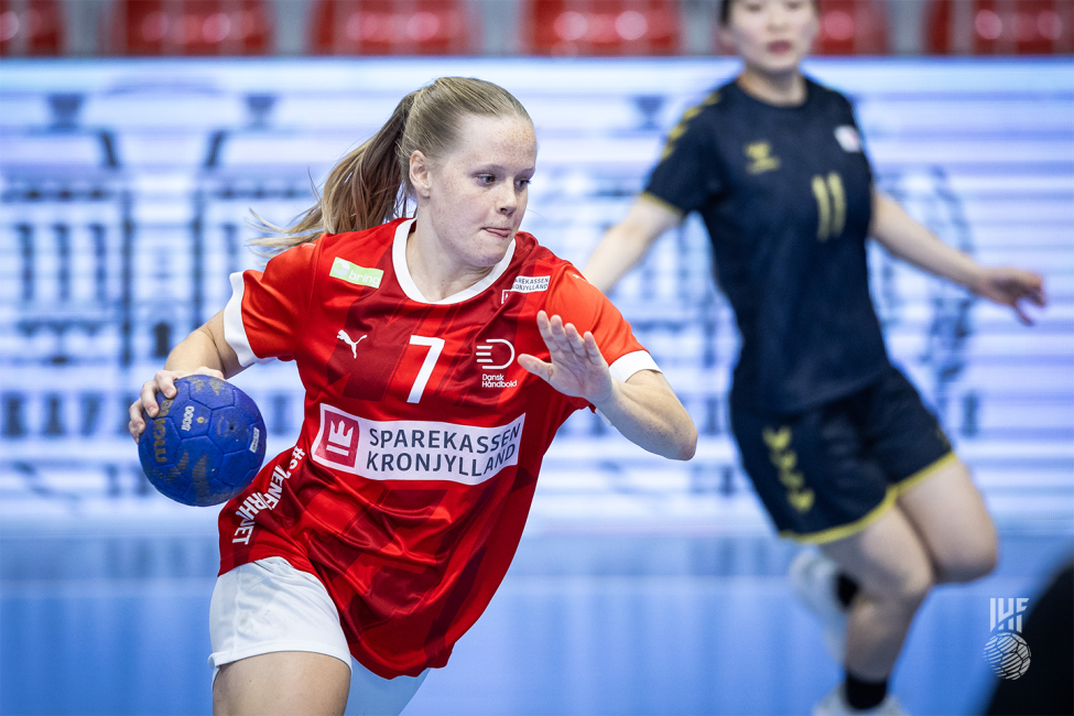 Denmark player attacking