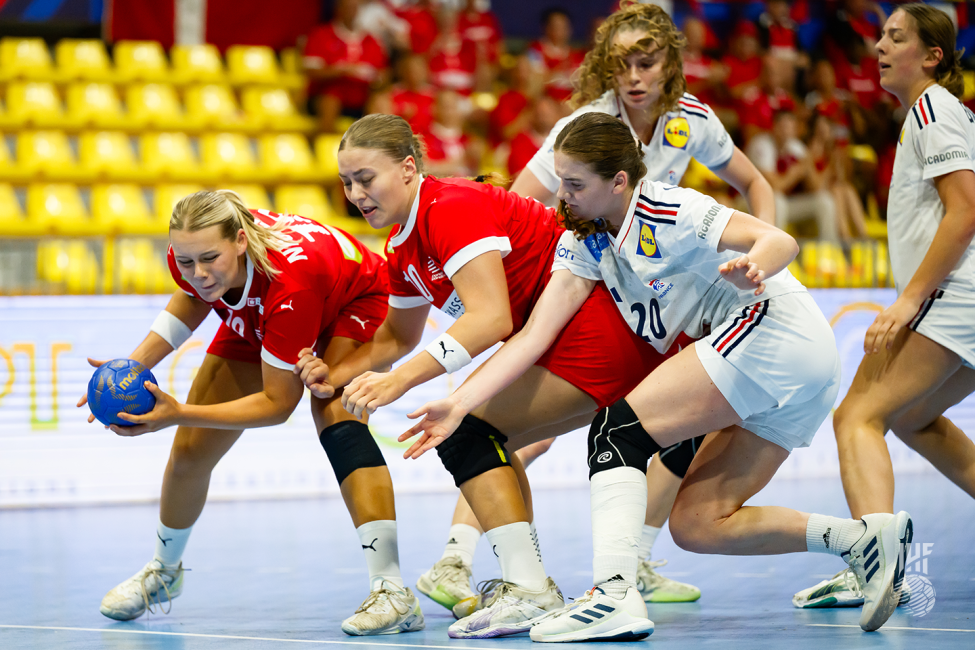 Denmark player attacking