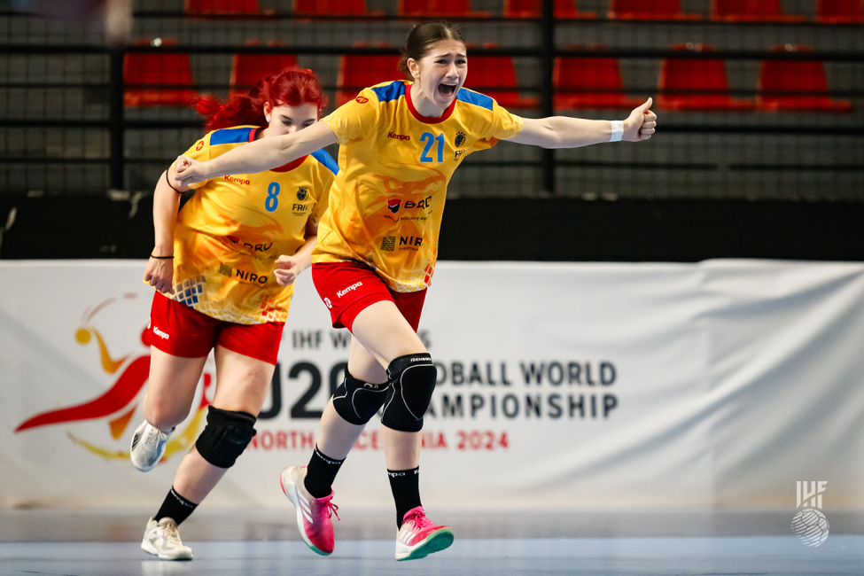 Romania player celebrating