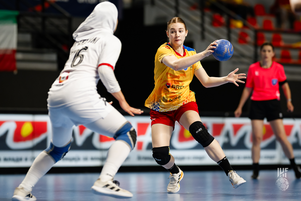 Romania player attacking