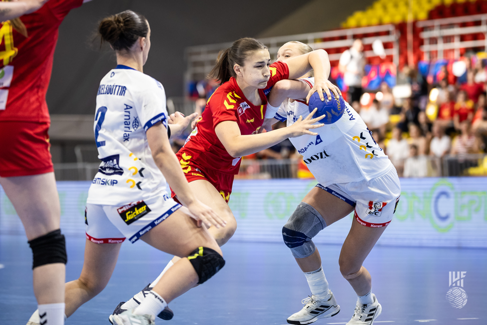 North Macedonia player attacking