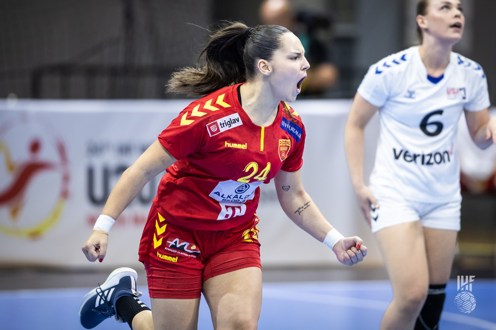 North Macedonia player celebrating