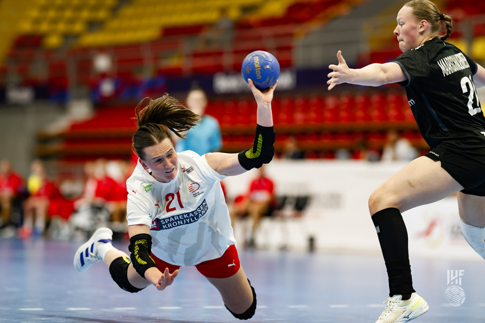 Denmark player attacking