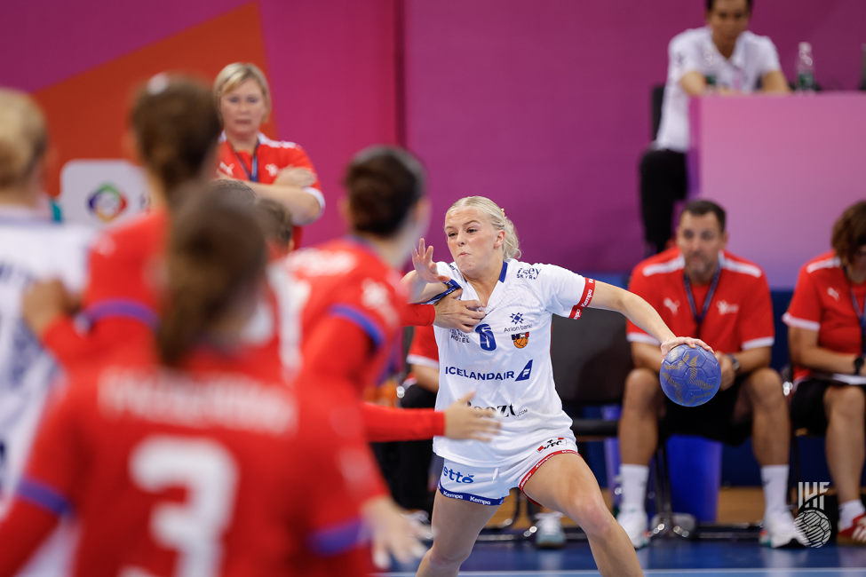 Iceland player attacking