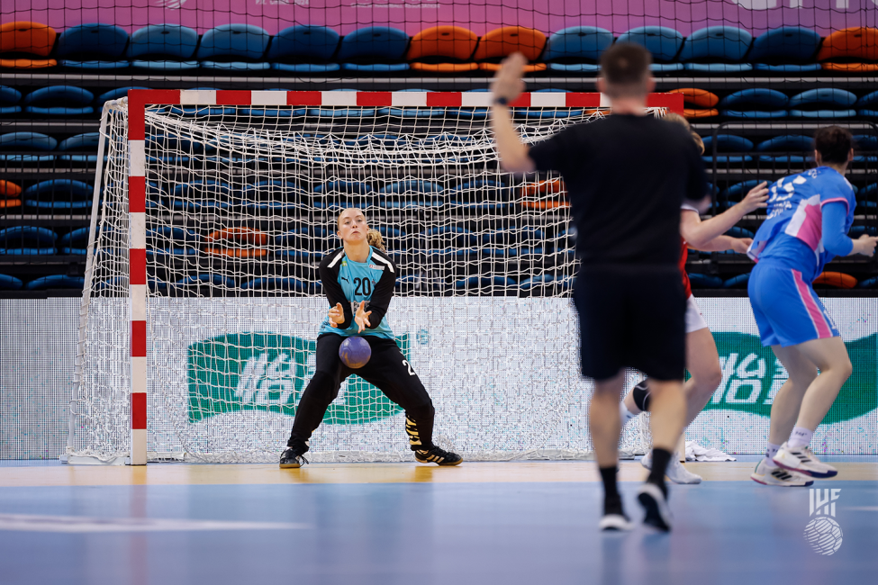Denmark goalkeeper saving