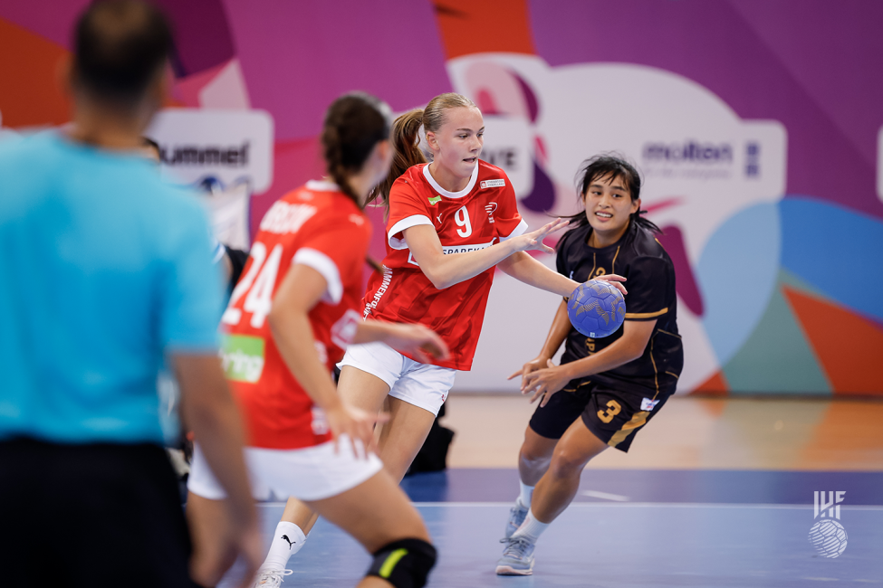 Denmark player attacking