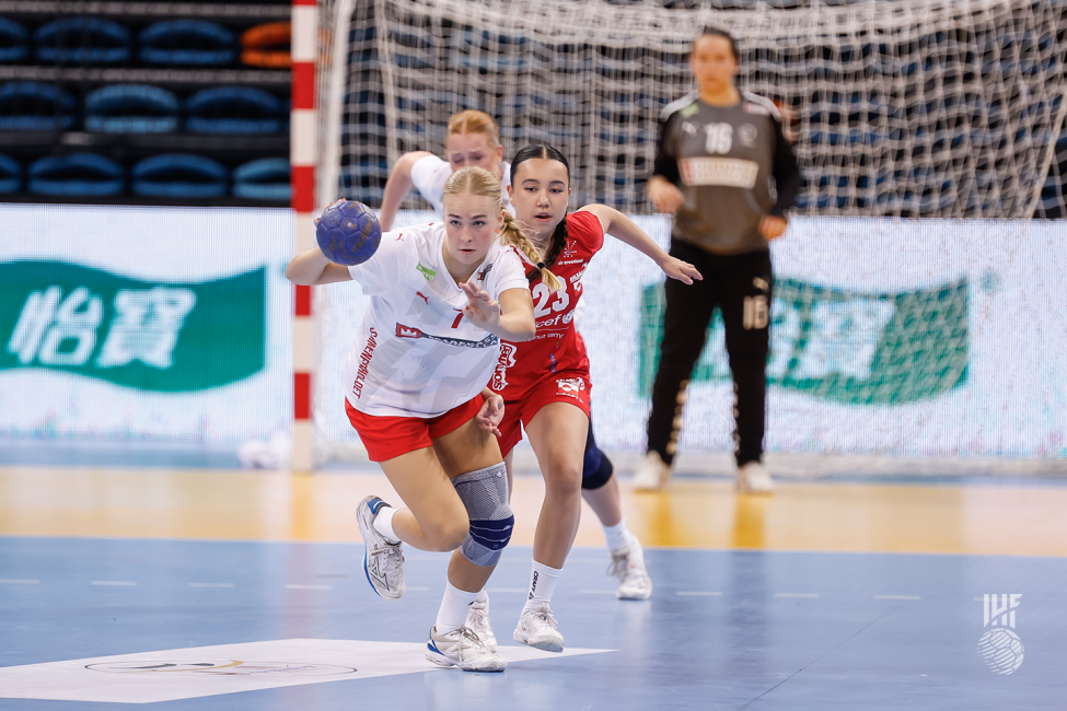 Denmark player attacking
