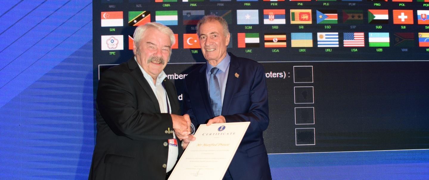 IHF President Celebrates 80th Birthday of Manfred Prause In-Person
