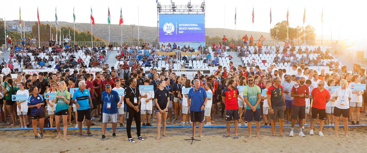 Legends of beach handball help launch International Beach Handball Day