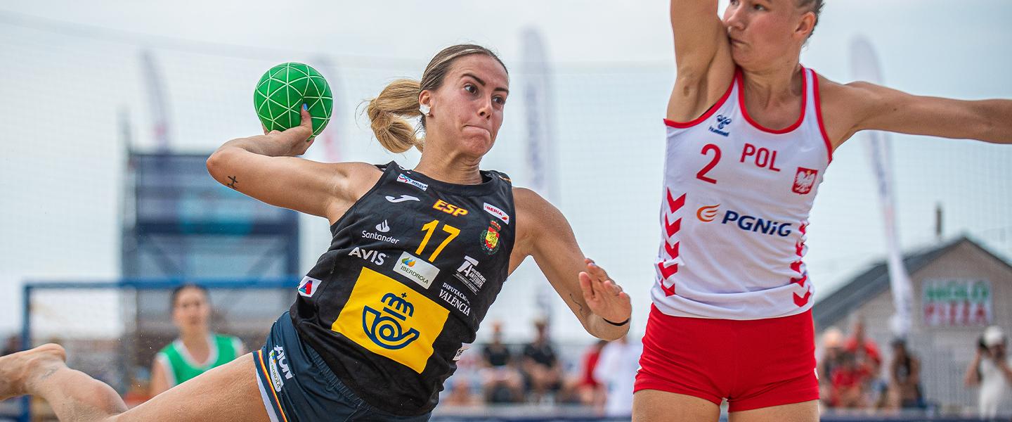 Strong Spain women lead first day of Beach Handball Global Tour