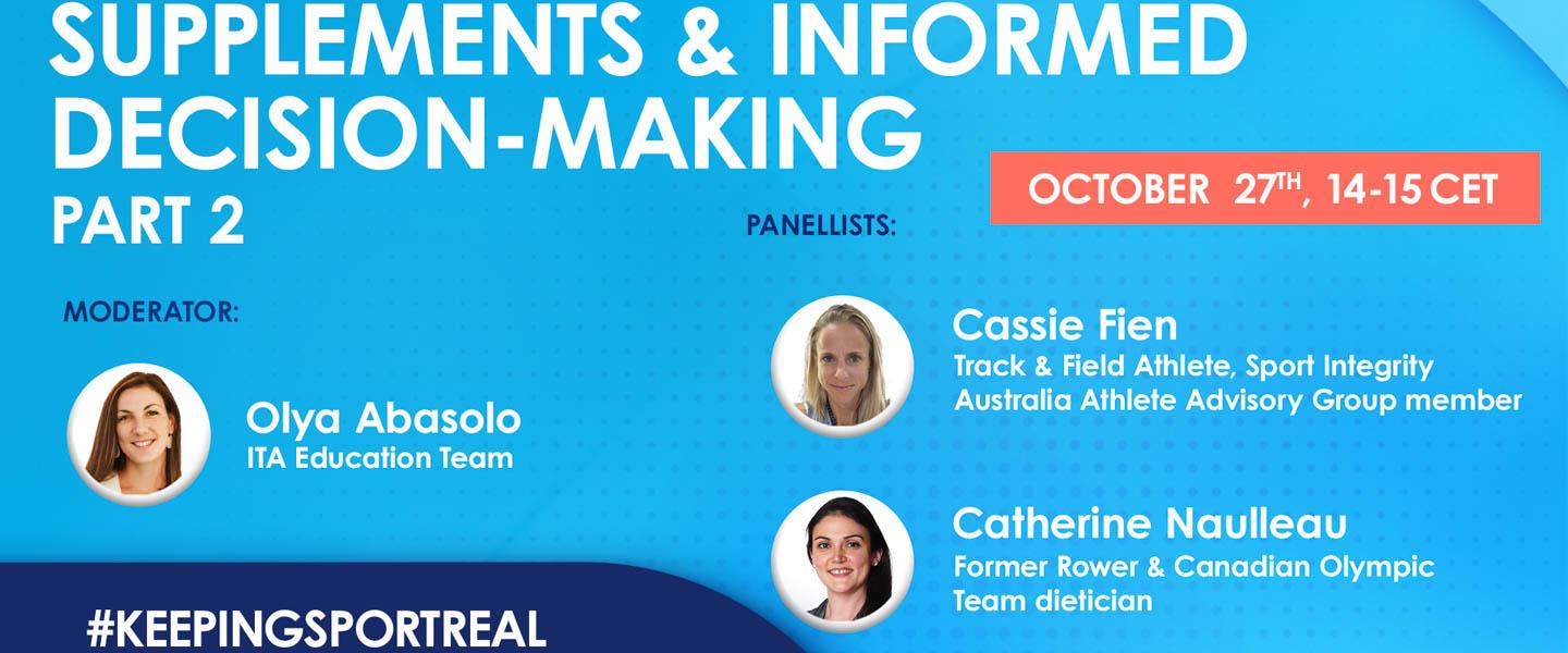 ITA offer webinar about supplements and informed decision making