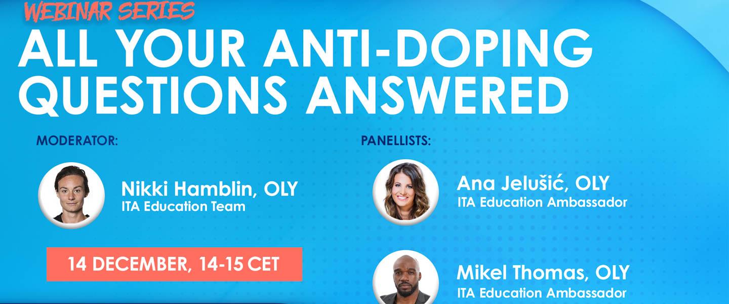 Last ITA seminar of 2022 will answer all your anti-doping questions