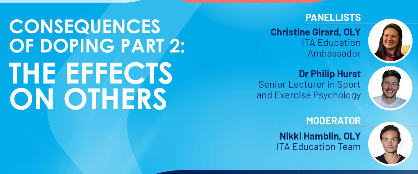 ITA monthly webinar: “Consequences of doping part 2: The effect on others”