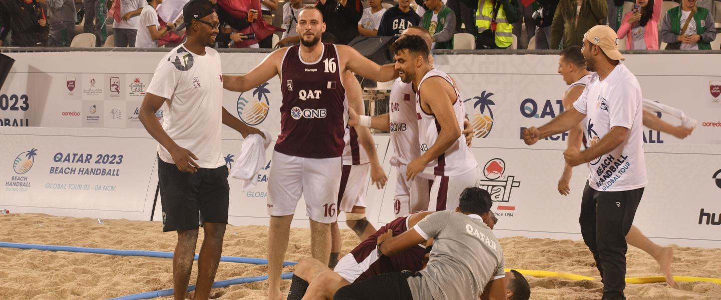 Qatar’s men win 2023 IHF Beach Handball Global Tour title on home sand